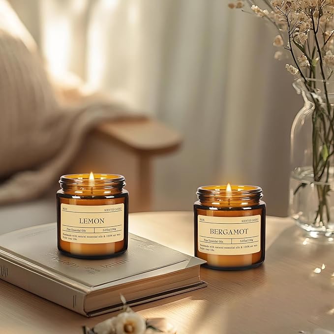 Scented Candle Set 24 Pack, Candle for Home Scented, Odor Eliminating, Stress Relief, Long Lasting Soy Wax Gift Set