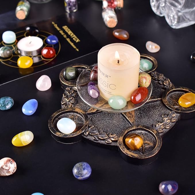 Crazy Lace Agate Healing Crystal Stone Set - 24 Pieces, 0.6" Natural & Polished Stones for Healing, Meditation, Reiki, Chakra, Crafting & Decoration