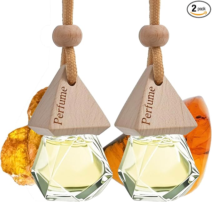 Car Air Freshener Hanging Diffuser – Long-Lasting Essential Oil Scent (Up to 60 Days) – Non-Toxic & Eco-Friendly – 2-Pack Auto Fresheners Made in USA