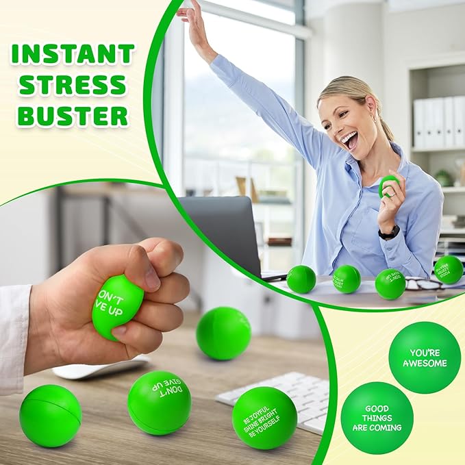 54PCS Motivational Stress Balls for Adults and Kids - Stress Balls Bulk Soft Sponge Squeeze Toys with Inspirational Quotes | Office Classroom Stress Relief Gifts | Anxiety Relief Fidget Toys
