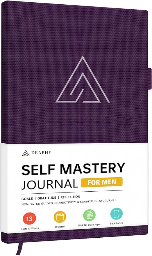 Self-Mastery Journal for Men - Gratitude and Productivity Journal for More Happiness, Positivity, Growth, Mindfulness, Self Care and Reflection - Guided Inspirational Journals for Men & Women