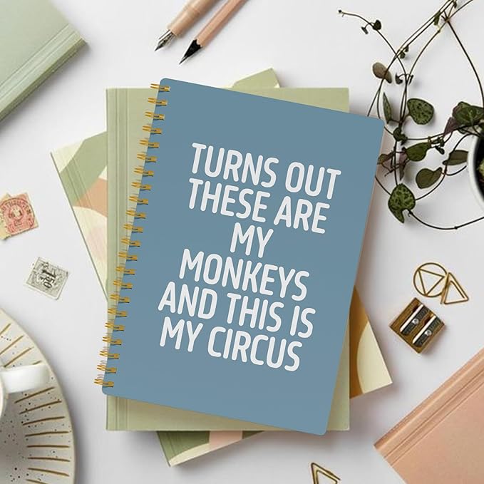 EKGJW Funny Notebooks for Work,Blue Aesthetic Journal, Funny Boss Day Gifts, Boss Gifts for Men Women, Funny Gifts for Boss, Boss Office Decor, Spiral Notebook 5.5x8.3 Inch