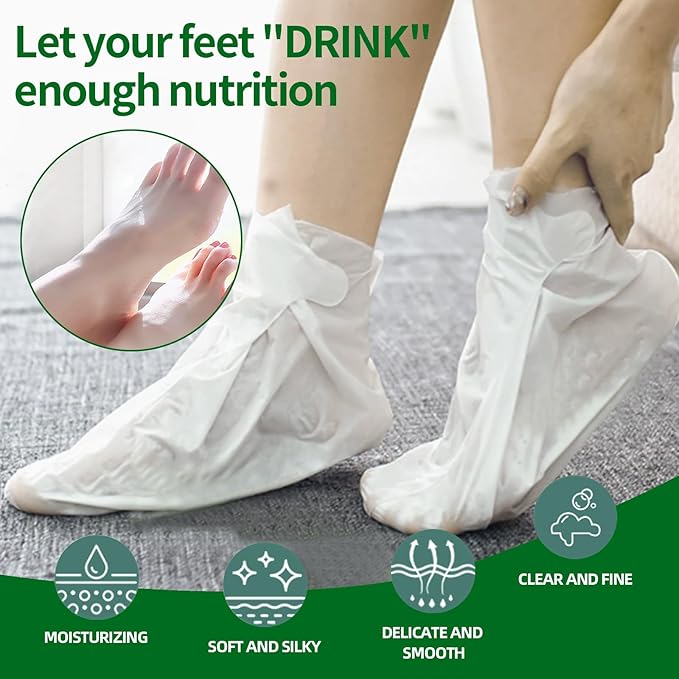 Moisturizing Foot Mask 5 Pack,Hydrating Foot Masks for Dry Cracked Feet,Moisturizing Socks Dry Skin Moisturizer for Soft and Smooth Touch Feet,Foot Care Spa Gifts for Women Men Stocking Stuffers