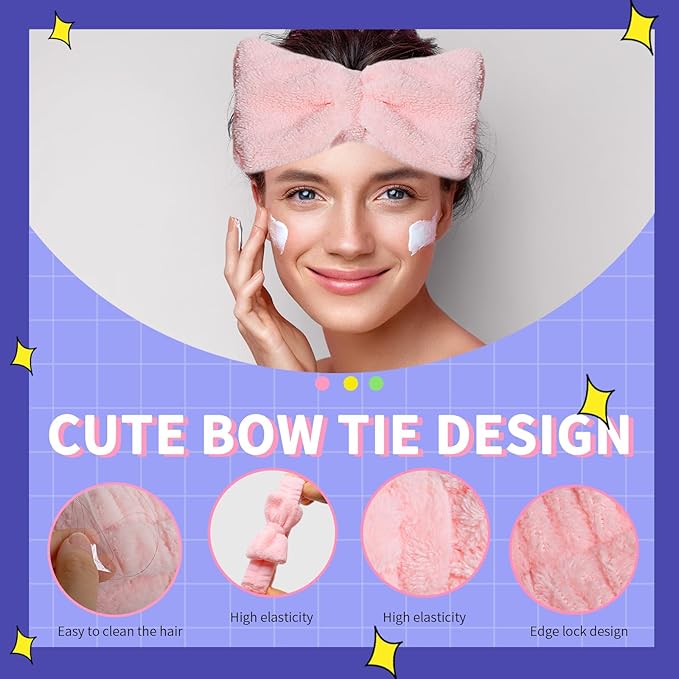 WSYUB Spa Headbands, Makeup Headbands,Bow Headband for Washing Face skincare headbands for women, Hair Bands