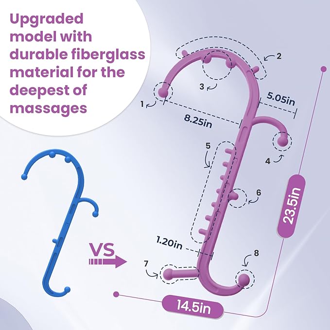 Deep Tissue Back & Neck Massager - Back Massager Stick for Pain Relief, Muscle Knot Remover, Trigger Point Massage Tool for Full Body, Shoulders, Legs - Pressure Point Massage Tool