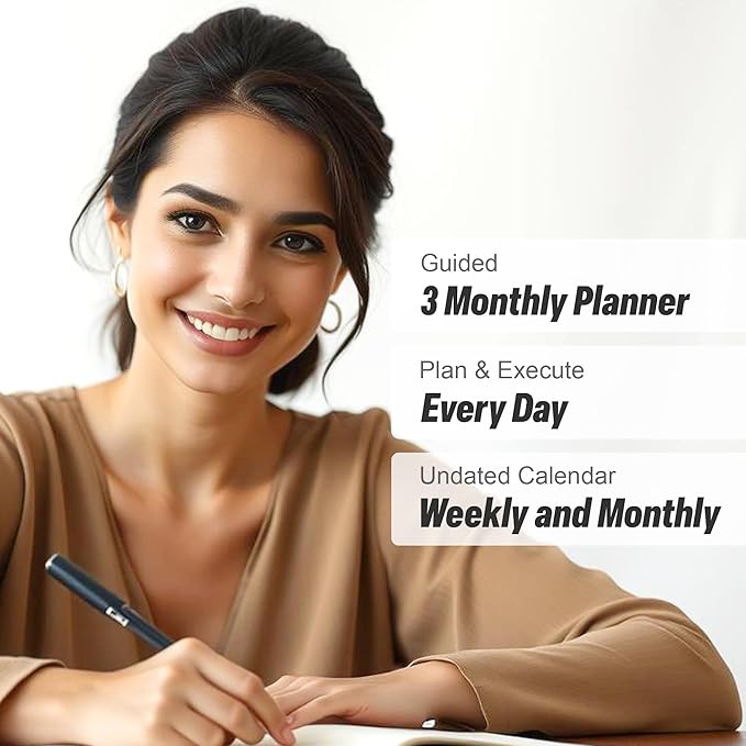 Self Care Journal - 5 Minute Mental Health & Manifestation Journal | 90-Day Undated Daily Planner for Positivity, Affirmations & Gratitude | Guided Mindfulness, Reflection | Vision Board + Stickers