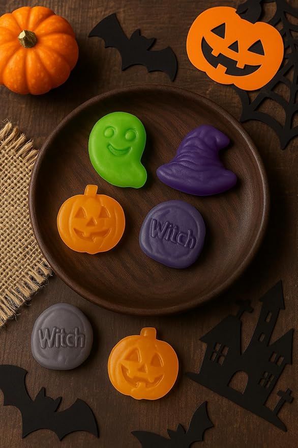 Halloween Spooky Treat Gummy Candy Mix 50 Pcs Individually Wrapped Fruit Flavored Candies - Trick or Treat Party Favor (25 Pcs Per Bag(3.53 oz) - 2 Bags