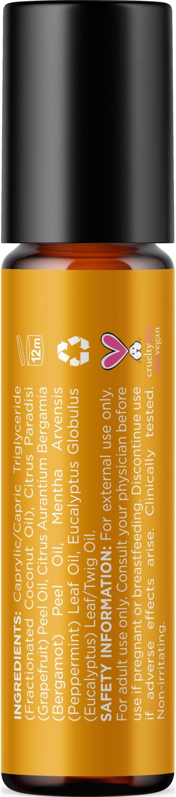 Focus Essential Oil Roll On - Aromatherapy Essential Oil Roller with Invigorating Pure Citrus and Mint Oils - Attention and Focus Essential Oil Blend with Eucalyptus Peppermint & Grapefruit (1 Pack)