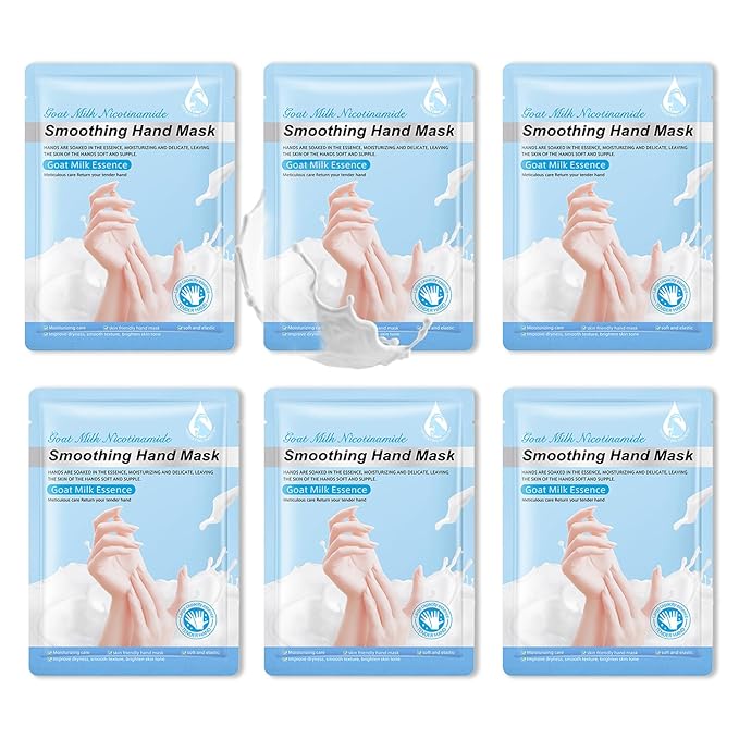 6 Pairs Hand Mask for Dry Cracked Hands,Nourishing Moisturizing Gloves,Hands Moisturizer for Deep Moisturizing,Silky Smooth Moisturizing Gloves,Hand Care Mask Set(C)