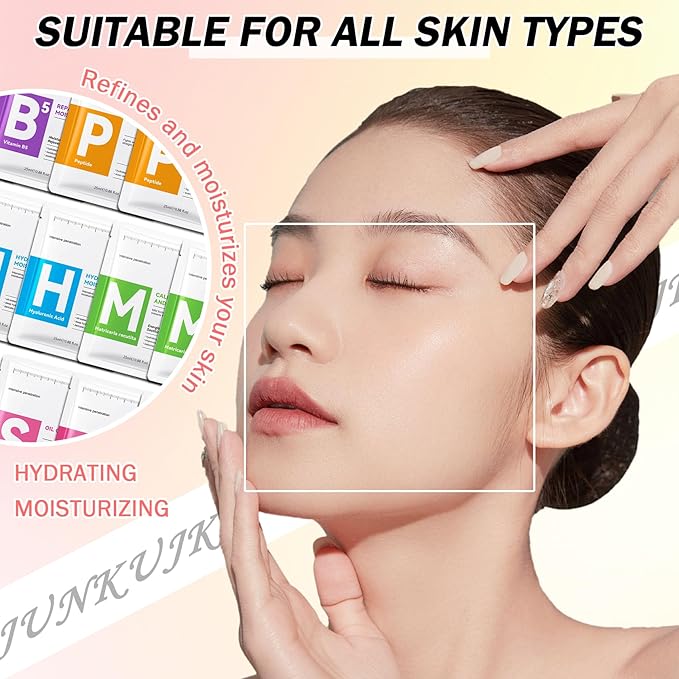 12PCS Hydrating Facial Sheet Mask,Moisturizing Face Masks Skincare Gift Set,Long Lasting Face Mask Skin Care & Facial Mask Kit for All Skin Types 17