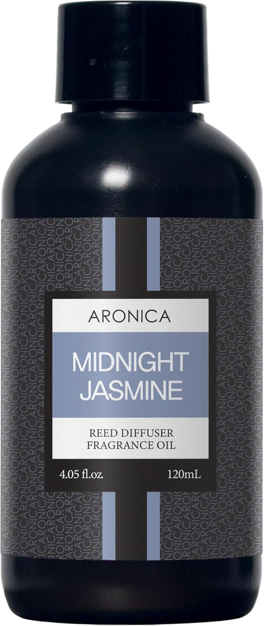 Aronica Reed Diffuser Oil Refill, 5.07oz, Midnight Jasmin - Fragrance Oil Diffuser Essential Oils Refills for Home