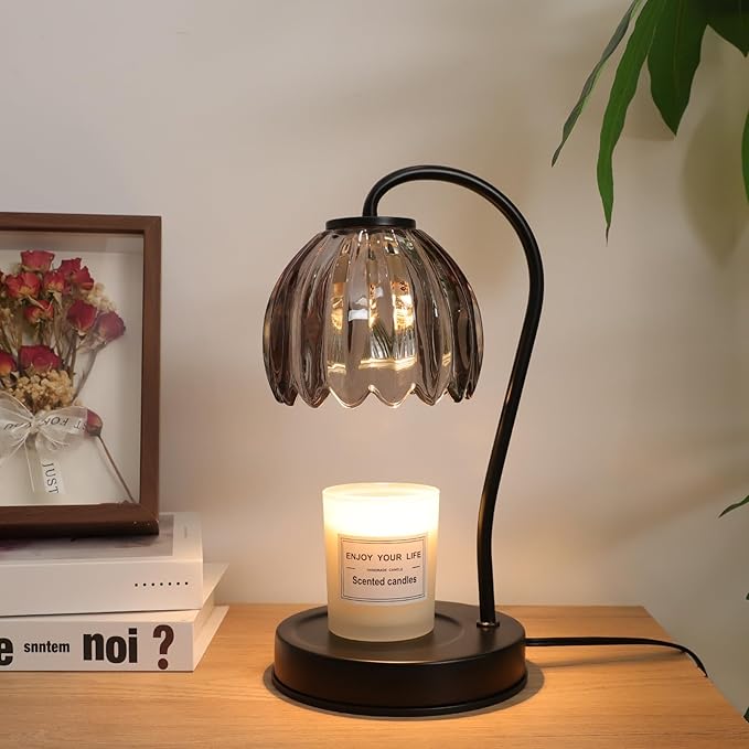Vintage Candle Warmer Lamp, Dimmable Candle Warmer with Timer & 2 Bulbs - Electric Candle Lamp Wax Warmer for Scented Jar Candles, Housewarming Gifts New Home Decor