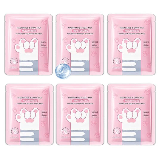 6 Pairs Hand Mask for Dry Cracked Hands,Nourishing Moisturizing Gloves,Hands Moisturizer for Deep Moisturizing,Silky Smooth Moisturizing Gloves,Hand Care Mask Set(D)