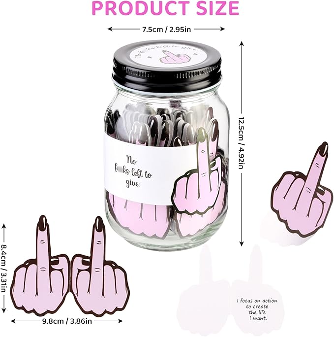 60 PCS Positive Cards Jar, Emotional Support Jar, Funny Affirmation Cards, Inspirational Gifts for Women, Cheer Up Gifts, Funny Positive Gift for Women, Teen Girl