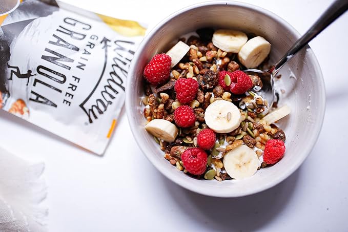 Wildway Keto Granola Snack Packs| Banana Nut | Grain-Free Certified Gluten-Free Cereal | Vegan, Low Carb & No Sugar Added | Paleo-Friendly, Non-GMO Fruit & Nut Clusters | Nutrient-Rich Snack | 12 Pack