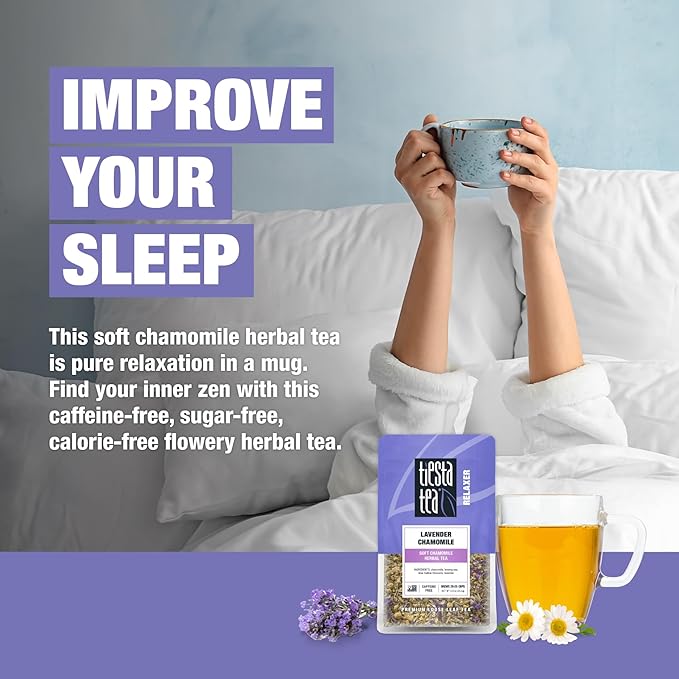 Tiesta Tea - Lavender Chamomile | Loose Leaf | Soft Chamomile Herbal Tea | Premium Non-Caffeinated Blend | Make Hot or Iced & Brews Up to 25 Cups | 5.4 Ounce Resealable Pouch, Pack of 6