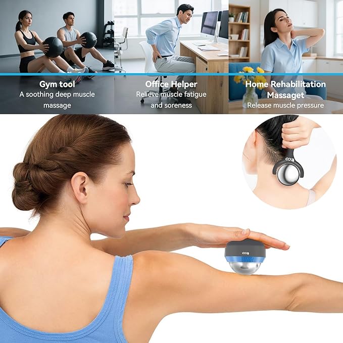 iECO Cryosphere Cold Massage Roller Ball – Ice Cold and Hot for Deep Tissue and Sore Muscle Relief of Stiffness and Stress, Body, Neck, Back, Foot, Plantar Fasciitis, Gifts for Him