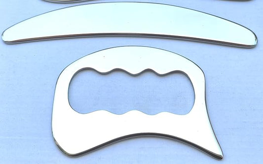 Gua sha Tool gua sha Stainless Steel iastm Tool Gussha Massage Tool Muscle Scraping Tool for Soft Tissue Therapy and Reduce Arms,Back, Legs, Neck Muscle Pain(SANliandao)………