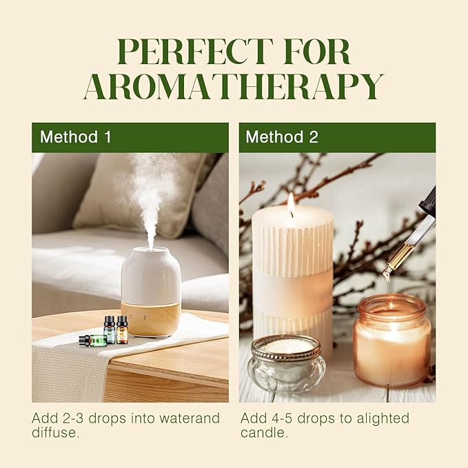 Essential Oils Set, Aromatherapy Essential Oil Kit for Diffuser, Humidifier, Massage, Skin Care (32 x 5ml) - Eucalyptus, Lavender, Tea Tree, Peppermint, Lemongrass, Frankincense, Cinnamon, Sandalwood