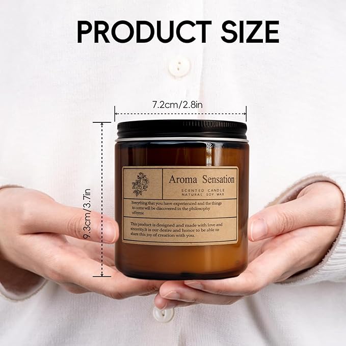 Organic Lavender Candles - Non Toxic Soy Candles for Home, Stress Relief & Meditation (7oz)