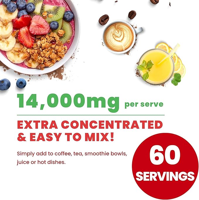 Organic Mushroom Powder Extract -Superfood 10 Supplement 14x Stronger 100% Pure USDA Immunity Booster- Reishi, Chaga, Cordyceps, Shiitake, Lions Mane, Turkey Tail and More. Add to Coffee/Tea 60 Grams