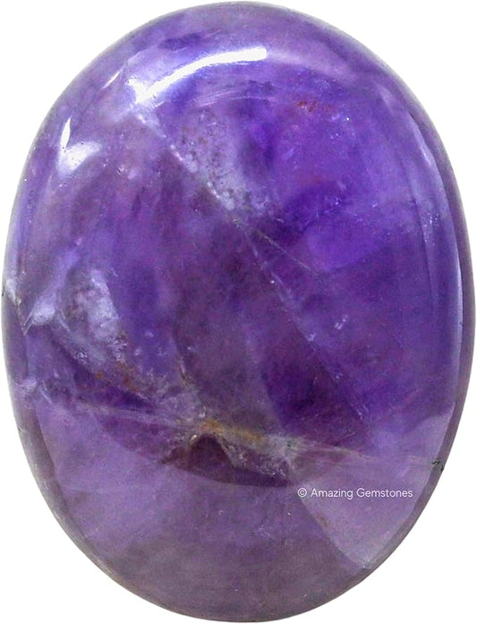Amazing Gemstone Amethyst Crystals and Healing Stones - Large Palm Stone Crystals Piedra - Crystal for Good Luck, Balanced Positive Energy, Meditation - Unique Stocking Stuffers Gifts for Women, Men