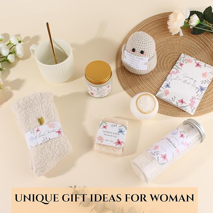 Self Care Get Well Soon Gifts Basket for Women, After Surgery Recovery Gifts, Birthday Gifts for Women, Sympathy & Thinking Of You Gift Basket, Unique Gift for Her Mom Wife Friend