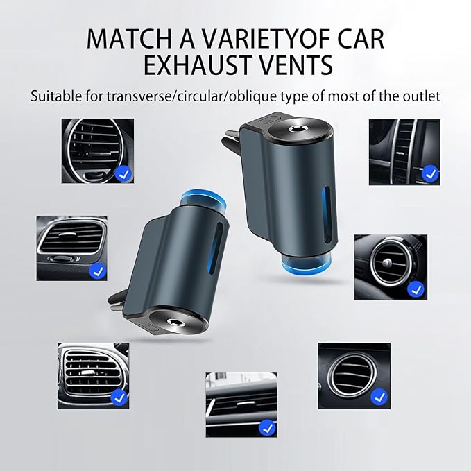 Smart Car Air Fresheners Refill Essential Oils 3PCS, Automotive Scent Dispenser Rechargeable Aromatherapy Diffuser Vent Clip for Cars, 3 Adjustable Modes (Aromatherapy Oil 3PCS)