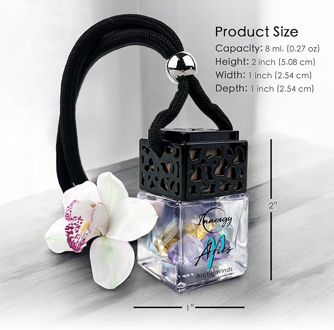 Innergy Aries Zodiac Crystal Infused Car Air Freshener - Portable 8 ml. Hanging Essential Oil Diffuser for Vehicle, Long-Lasting Fragrance, Eco-Friendly Design, Freshness On The Go!