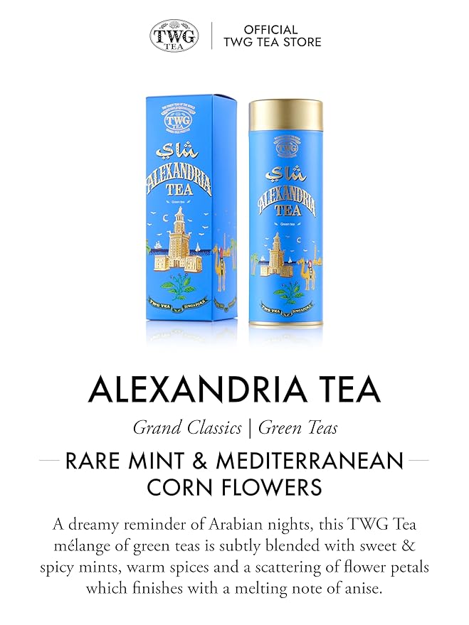 TWG Tea | Alexandria Tea | Green Tea | Spearmint & Spices | Haute Couture Tin, 100g | Gift Set