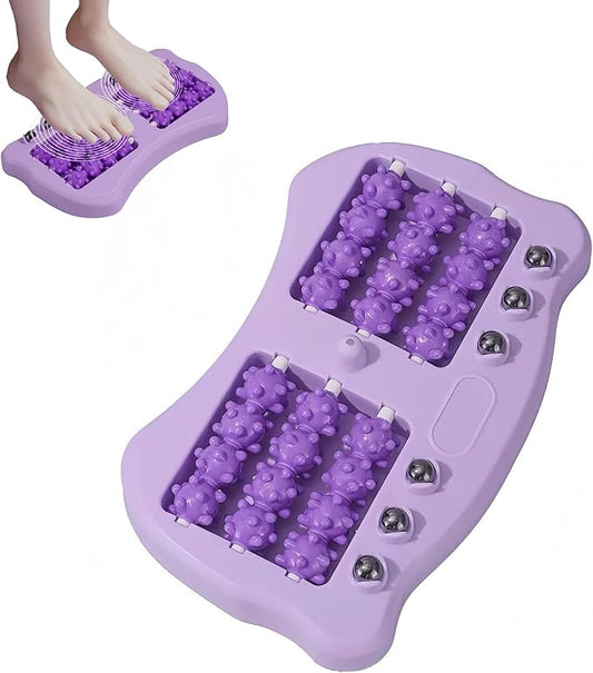 Foot Massage Roller, Portable Reflexology Massager for Relieve Pain from Plantar Fasciitis and Improved Circulation,Three Massage Techniques for Relax Muscles suitable for Home Office Use (purple)
