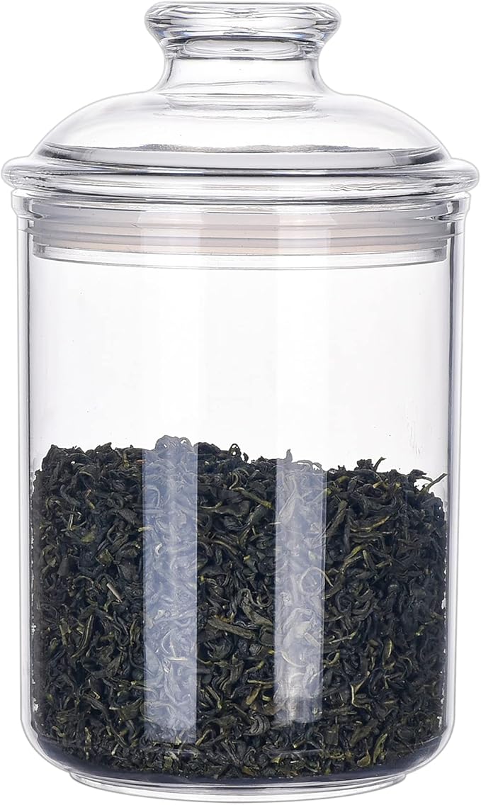 24oz Acrylic Storage Jar, Airtight Lid with Silicone Sealing Ring, Ideal Canister Container for Sugar, Tea, Spices, Herbs, Shells, Bath Salt, Christmas Decorative Apothecary Jars