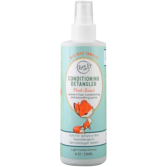 LANE & CO. Conditioning Detangler Spray for Kids & Babies - Leave In Conditioner Spray for Smoothing, Detangling - Vegan, Plant-Based, Child-Safe Formula - Natural Baby Hair Products - 8-oz. Bottle