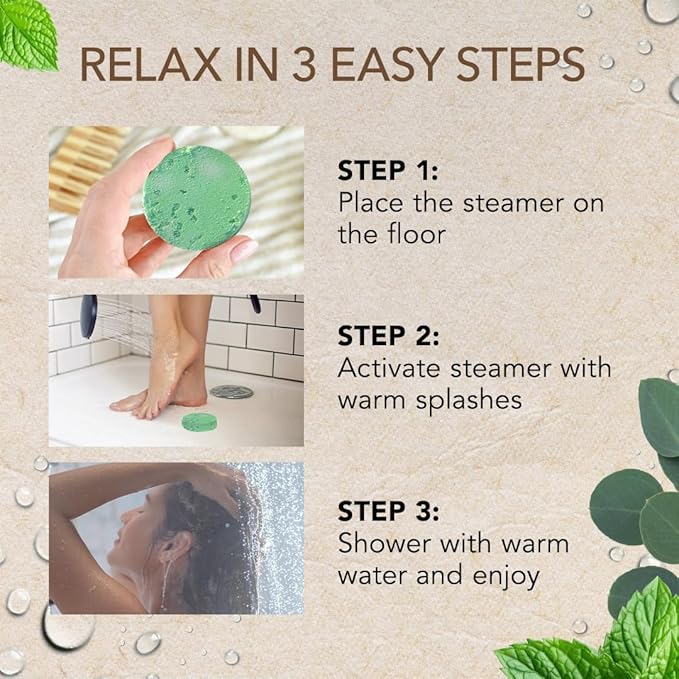 Shower Steamers Aromatherapy - Birthday Gifts for Men - Shower Bombs Aromatherapy, Spa Day Essentials, Relaxation Spa Gifts - Self Care Stocking Stuffers (Peppermint & Menthol 8 Count)