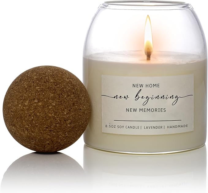 House Warming Gifts New Home,Housewarming New Home Gift Ideas for Women Men Neighbor | Soy Wax, Long-Lasting 60-Hours, Lavender (Housewarming Candle)
