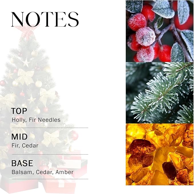 Large Christmas Candle Balsam Cedar Scented, 3-Wick 22oz Long Lasting Scented Candle, Natural Soy Wax Aromatherapy Candle for Home, Holiday Candle Gifts for Women Men