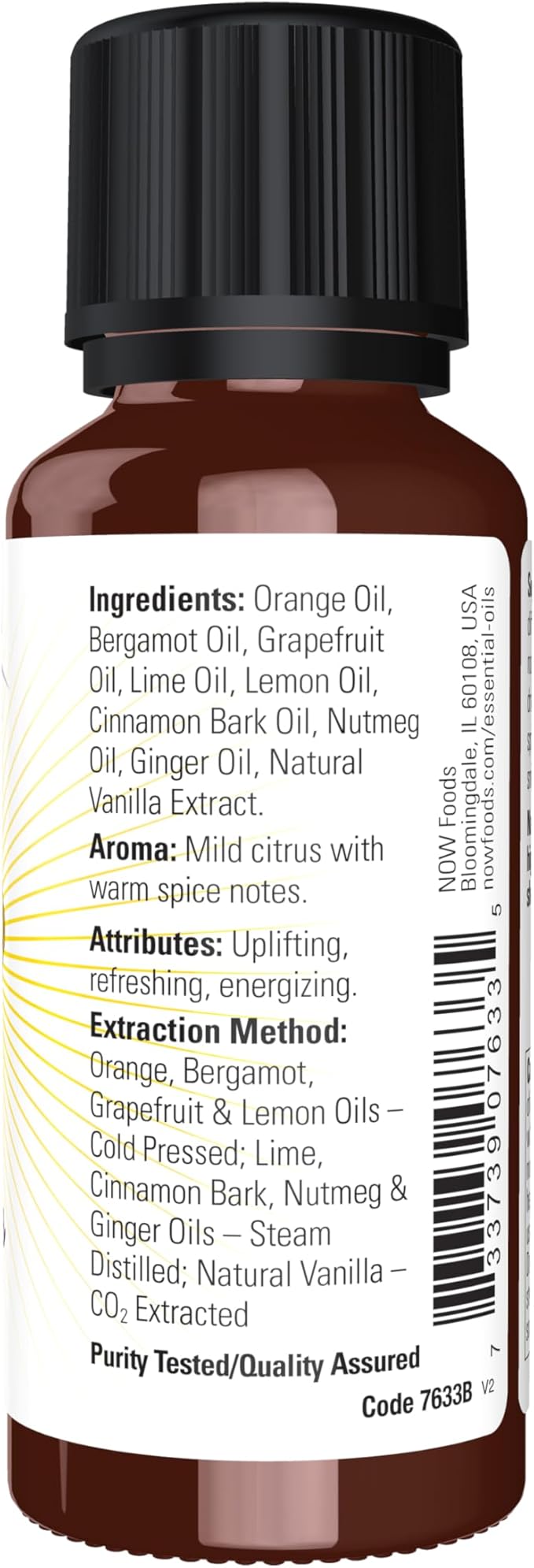 NOW Essential Oils, Smiles for Miles Aromatherapy Blend, Refreshing Aromatherapy Scent, Blend of Pure Essential Oils, Vegan, Child Resistant Cap, 1-Ounce