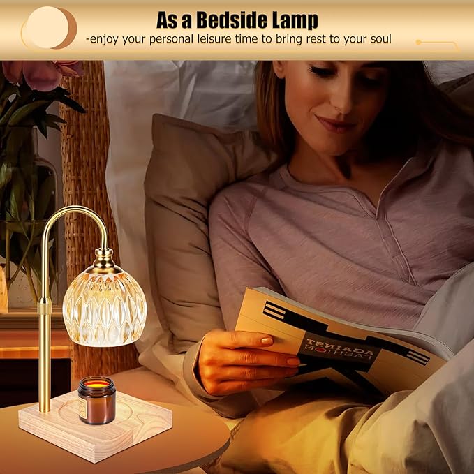 Candle Warmer Lamp, Dimmable Electric Wax Melt Warmer with Timer for Yankee Candle Large Jar Candle, Adjustable Height Candle Warmer Mother's Day Gifts for Mom Home Decor House Warming Gifts New Home
