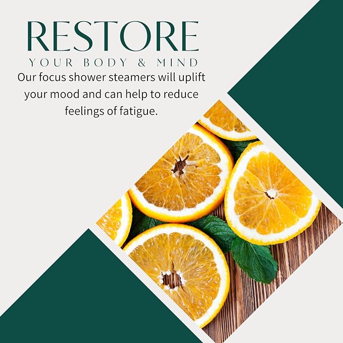 Thulisa Naturals Orange Mint Shower Steamers Aromatherapy | Organic Shower Bombs with Essential Oils | Self Care Christmas Birthday & Spa Gifts for Women & Men | Stocking Stuffers | 4 Pack