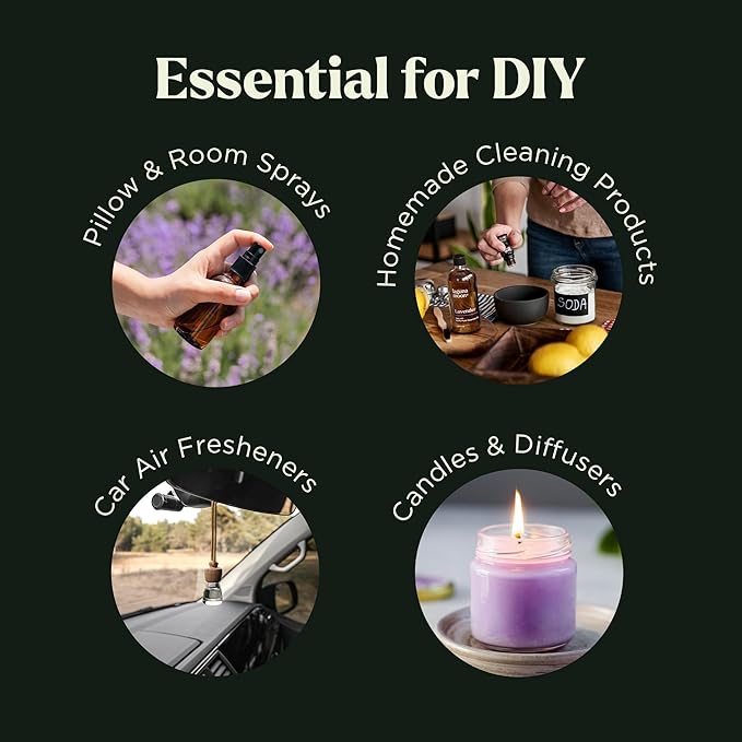 Lagunamoon Lavender Essential Oil - Pure Essential Oils for Diffusers, Humidifiers, Aromatherapy, Cars, Yoga, Home Essentials - Relaxing Fragrance Scents for Fresheners and Candle Making (150ml)