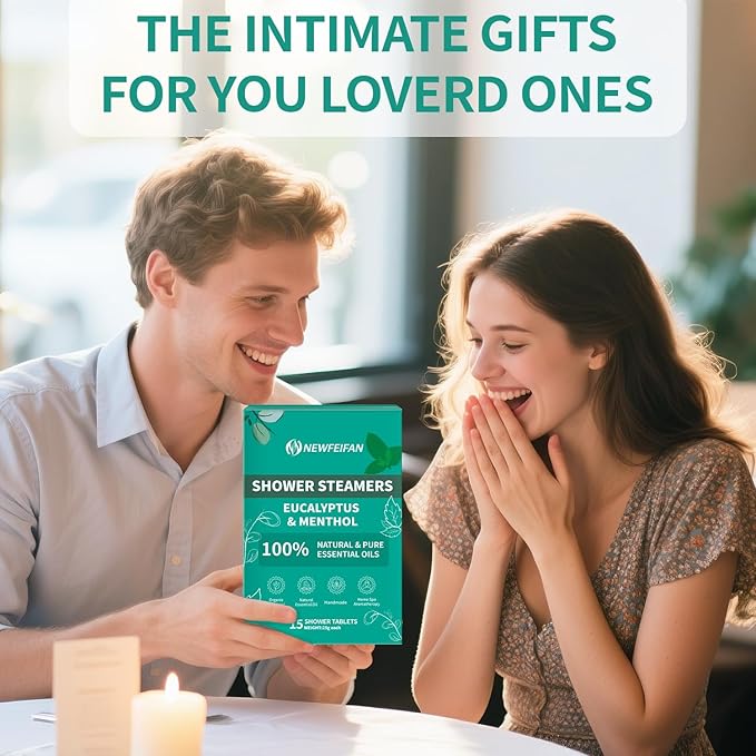 Shower Steamers Aromatherapy 15 Pack Christmas Stocking Stuffers for Teen Girls Women Men Organic Eucalyptus & Menthol Essential Oil, Spa Relaxing White Elephant Gifts, Travel Essentials Aromatherapy