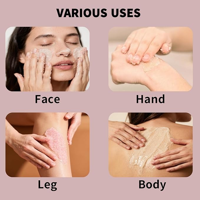 Coconut Body Scrub Gift Set - 35 Packets & 2 Pcs Exfoliating Gloves,Exfoliating & Moisturizing Sugar Scrub for Face & Body, Self Care Gifts for Women