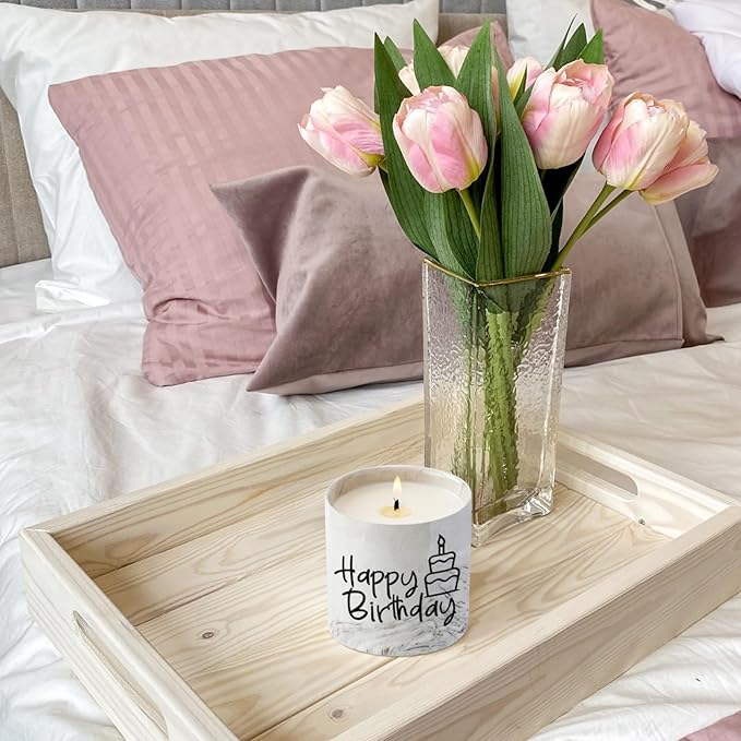 Happy Birthday Candle Gifts,6oz Lavender Scented Soy Wax Candle, Birthday Gifts for Women,Funny Candle Decor Ideas Unique Birthday Gift for Best Friend Girlfriend Teacher Boss Sister Bestie