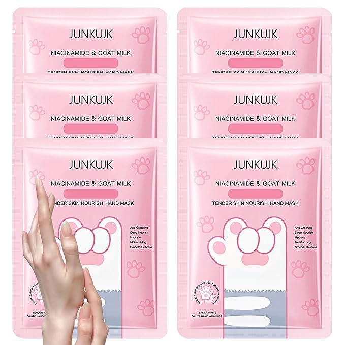 6PCS Hand Masks,Hydrating Hand Masks Moisturizing Gloves Overnight for Dry Cracked Hands,Daily Hand Care Hand Masks Gift Set for Women and Men A