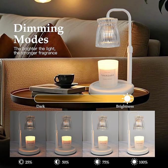 Shering Candle Warmer Lamp with Timer Dimmable, Gift Box, Gifts for Her, Birthday Gifts for Women, House Warming Gift New Home Decor, Wax Melt Warmer for Scented Jar Candles