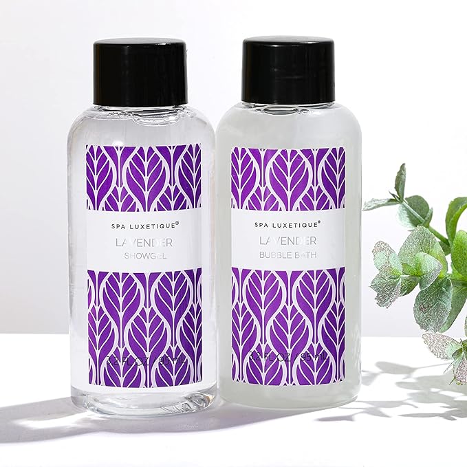 Spa Luxetique Lavender Spa Set, Bath Set for Women Gift, Relaxing Home Spa Kits Includes Body Lotion, Shower Gel, Bubble Bath, Hand Cream, Birthday Gifts for Women,Mothers Day Gifts