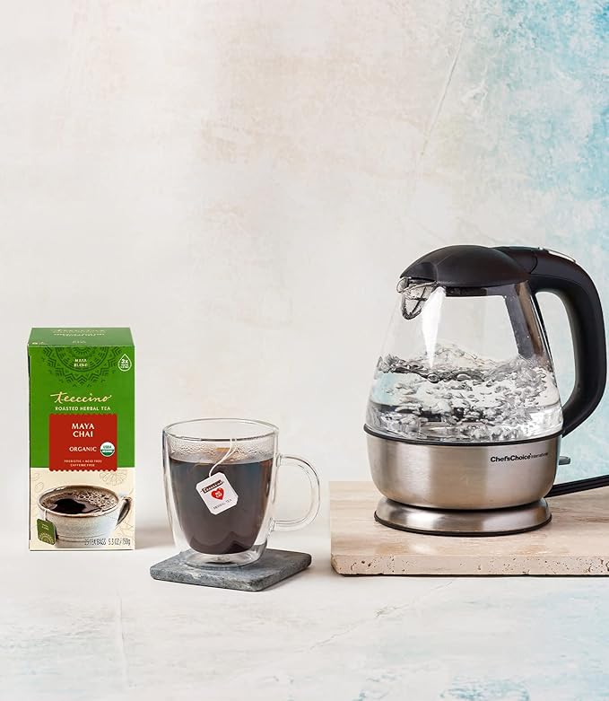 Teeccino Maya Chai Herbal Tea - Rich & Roasted Herbal Tea That's Caffeine Free & Prebiotic for Natural Energy, 25 Tea Bags