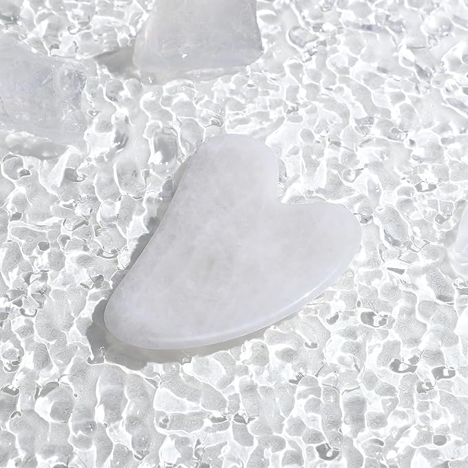 Guasha Tool for Face: White Jade Gua Sha Facial Tools - Gua Sha Stone for Face and Body Skin Massage - Guasha Jade Stone Scraping Massager for SPA Acupuncture, Therapy Trigger Point Treatment