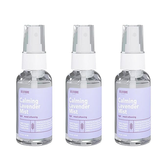 100% Natural Lavender Mist Spray, Organic Face Body Hair Hydrating Mister, Calming for Better Sleep, Vegan non-GMO, 2 ounce (3 Pack)