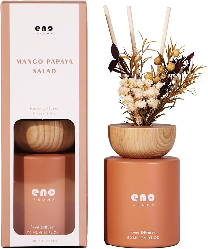 Reed Diffuser Set with Really Dried Flowers, Essential Oils Scented Diffuser with Sticks, Air Fresheners Home Fragrance for Bathroom Shelf Decor & Gift, 5.1oz / 150ml